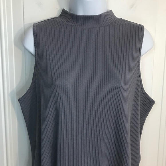 🔴 4/$15 Old Navy Gray Ribbed Mock Neck Sleeveless Crop Top plus size 2X in EUC - Picture 6 of 14